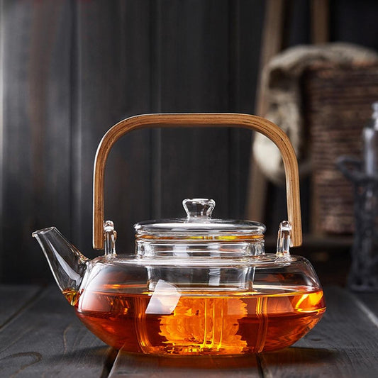 Bamboo & Glass Tea Kettle - Shopping Warriors