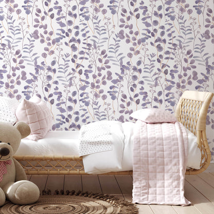 Lilac Eucalyptus Leaves Wallpaper